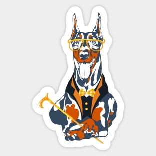 Hipster dog Doberman Pinscher Sticker